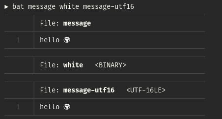 bat, detecting binary files